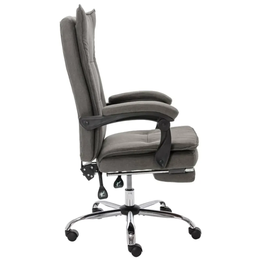 Chaise fauteuil siège de bureau informatique étude tissu gris 02_0024028