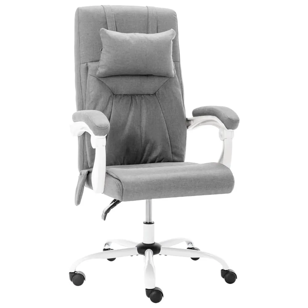 Chaise fauteuil siège de bureau informatique étude de massage tissu gris 02_0024011