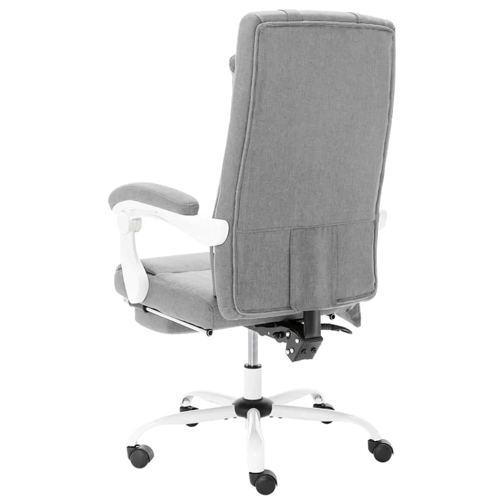 Chaise fauteuil siège de bureau informatique étude de massage tissu gris 02_0024011