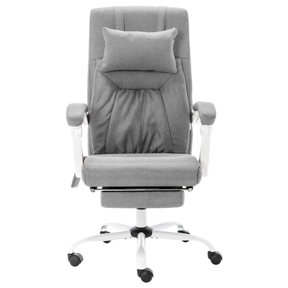 Chaise fauteuil siège de bureau informatique étude de massage tissu gris 02_0024011