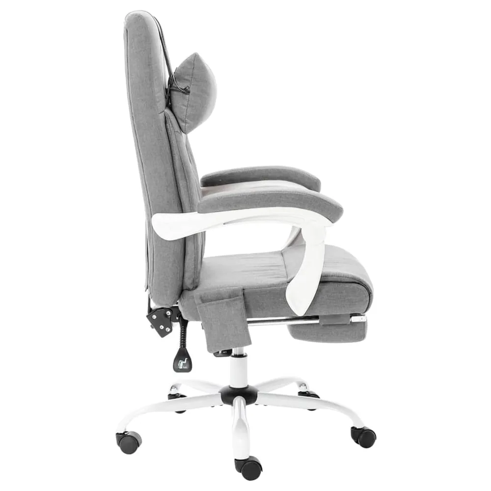 Chaise fauteuil siège de bureau informatique étude de massage tissu gris 02_0024011