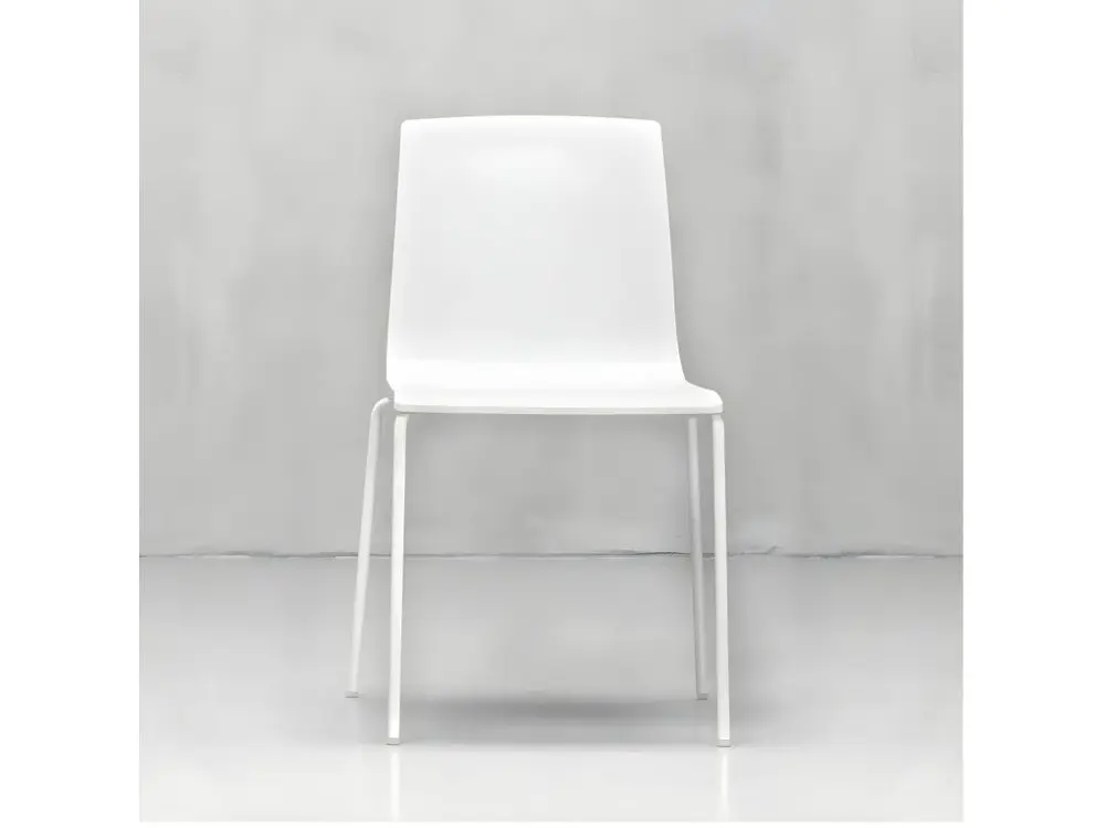 Chaise en polypropylène et pieds en métal Vanya - Lot de 4-Couleur Gris obscur