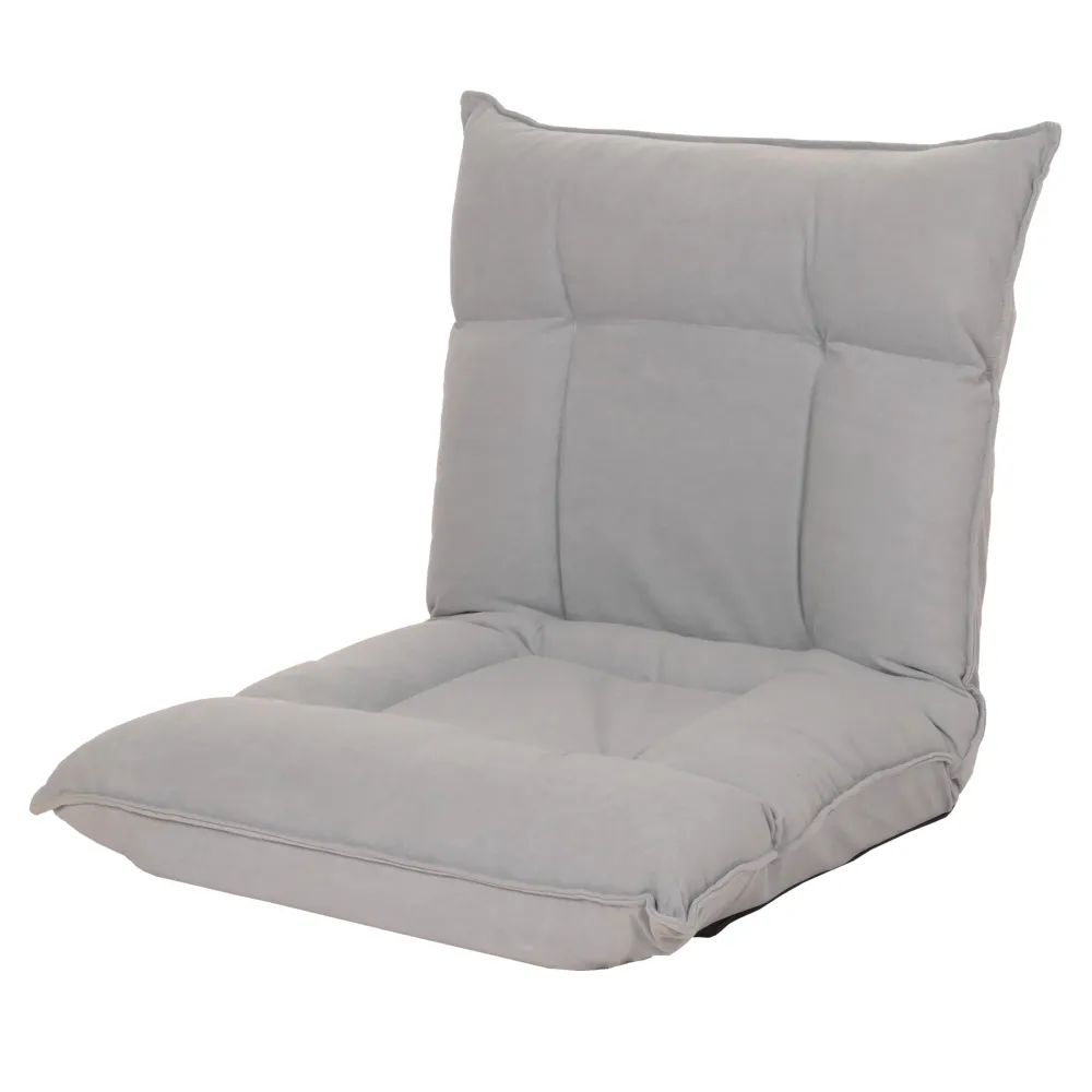Chaise de sol dossier réglable sur 6 positions de relaxation cadre constant velours gris clair 04_0006367