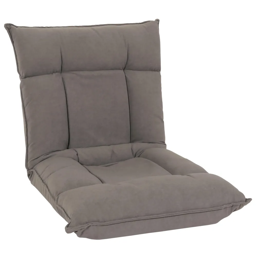 Chaise de sol dossier réglable sur 6 positions de relaxation cadre sûr velours gris foncé 04_0006368