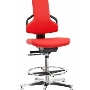 Chaise de travail Dauphin Haut de gamme revêtement en tissu rouge piètement en aluminium patins repose-pieds 266-924 achet...