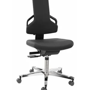 Chaise de travail Dauphin Premium revêtement en tissu noir piètement en aluminium 266-914 choisir à bas prix