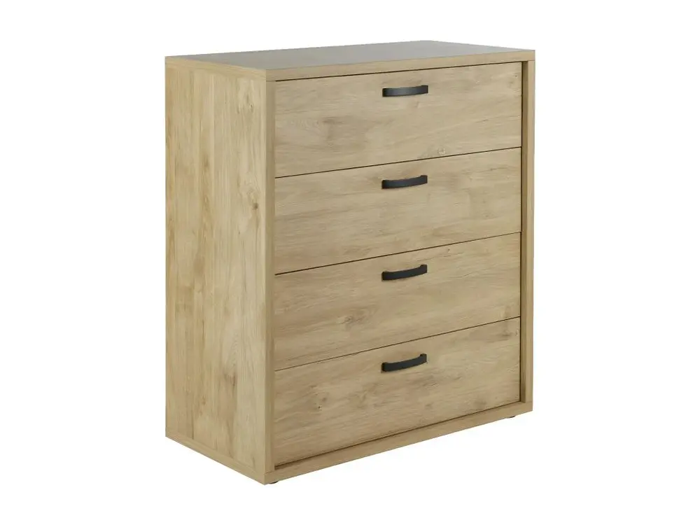 Commode 4 tiroirs coloris chêne doré collection MORGANE.
