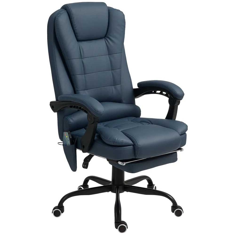 Fauteuil de bureau massant, chaise de bureau, chaise ergonomique avec hauteur réglable, dossier inclinable et télécommande...