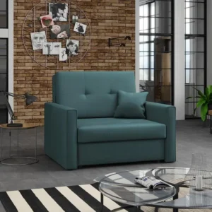 Fauteuil Columbus 104, Cyan, 85x103x98cm, Tapisserie, Pieds: Métal