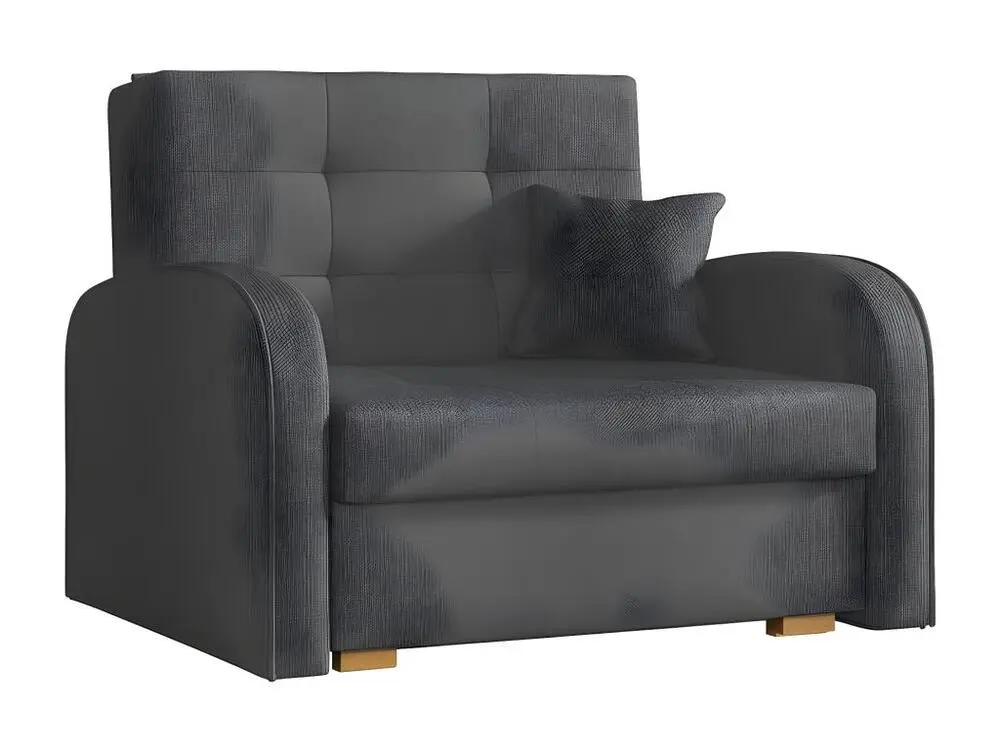 Fauteuil Columbus 114, Gris, 85x103x98cm, Tapisserie, Pieds: Bois, Mobilier déjà assemblé