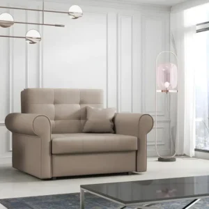 Fauteuil Columbus 127, Brun net, 85x116x98cm, Tapisserie, Pieds: Métal