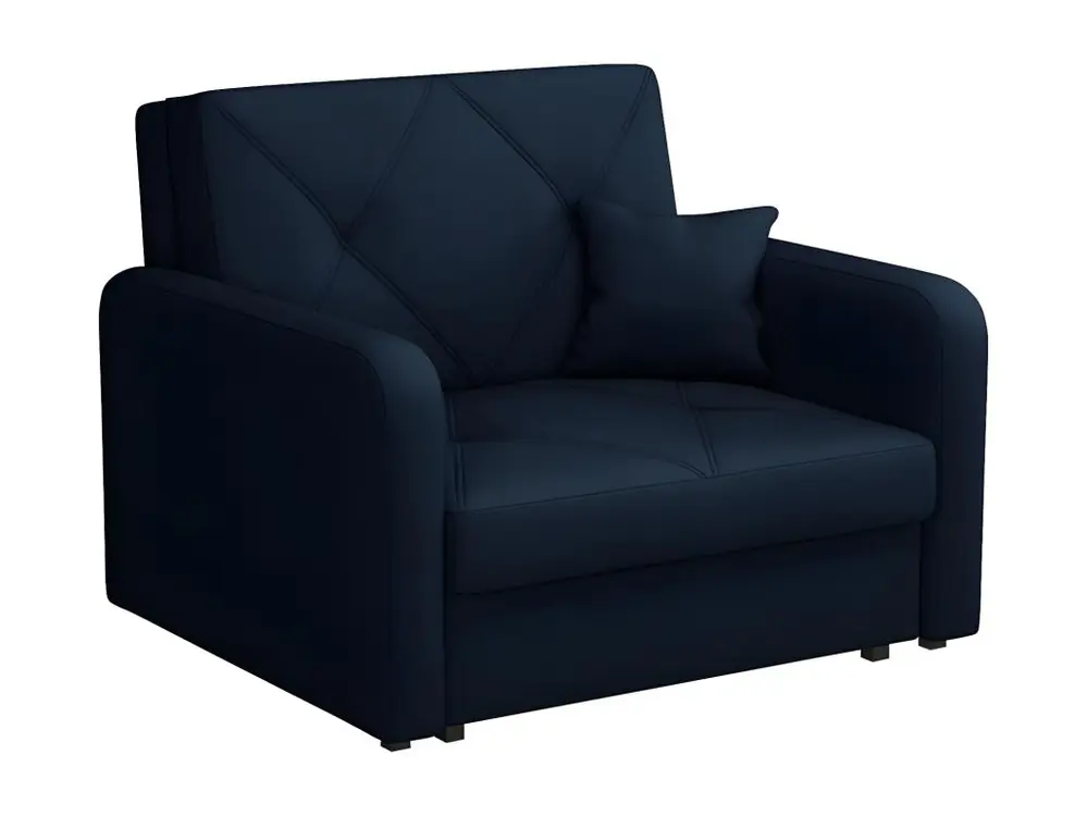 Fauteuil Columbus 167, Bleu, 85x103x98cm, Tapisserie, Pieds: Métal