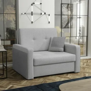 Fauteuil Columbus 173, Gris, 86x110x98cm, Tapisserie, Pieds: Métal