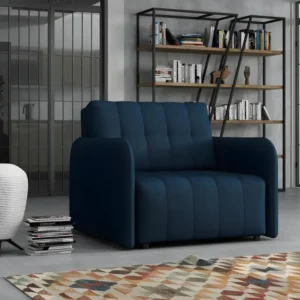 Fauteuil Columbus 176, Bleu, 85x95x98cm, Tapisserie, Pieds: Bois