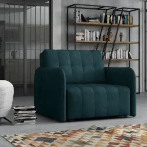 Fauteuil Columbus 176, Bleu clair, 85x95x98cm, Tapisserie, Pieds: Bois