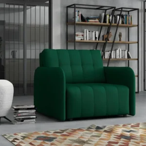 Fauteuil Columbus 176, Vert, 85x95x98cm, Tapisserie, Pieds: Bois
