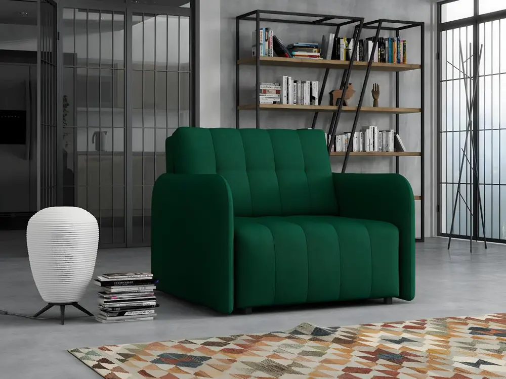 Fauteuil Columbus 176, Vert, 85x95x98cm, Tapisserie, Pieds: Bois