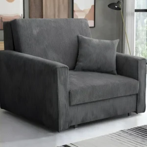 Fauteuil Columbus 190, Gris, 85x103x98cm, Tapisserie, Pieds: Métal