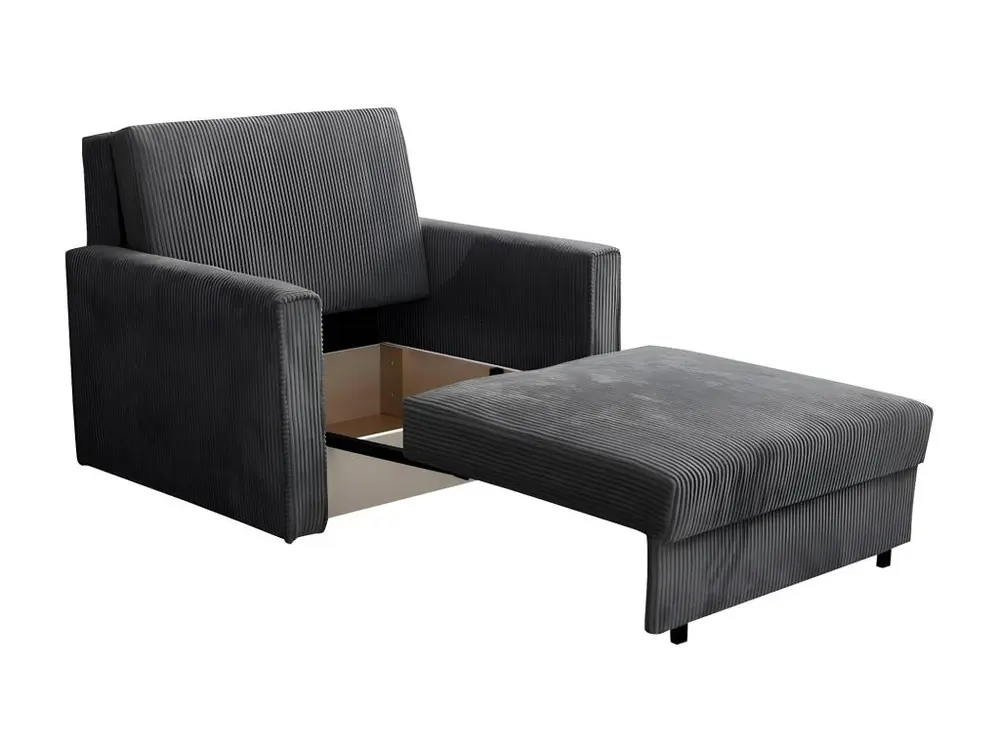 Fauteuil Columbus 190, Gris, 85x103x98cm, Tapisserie, Pieds: Métal