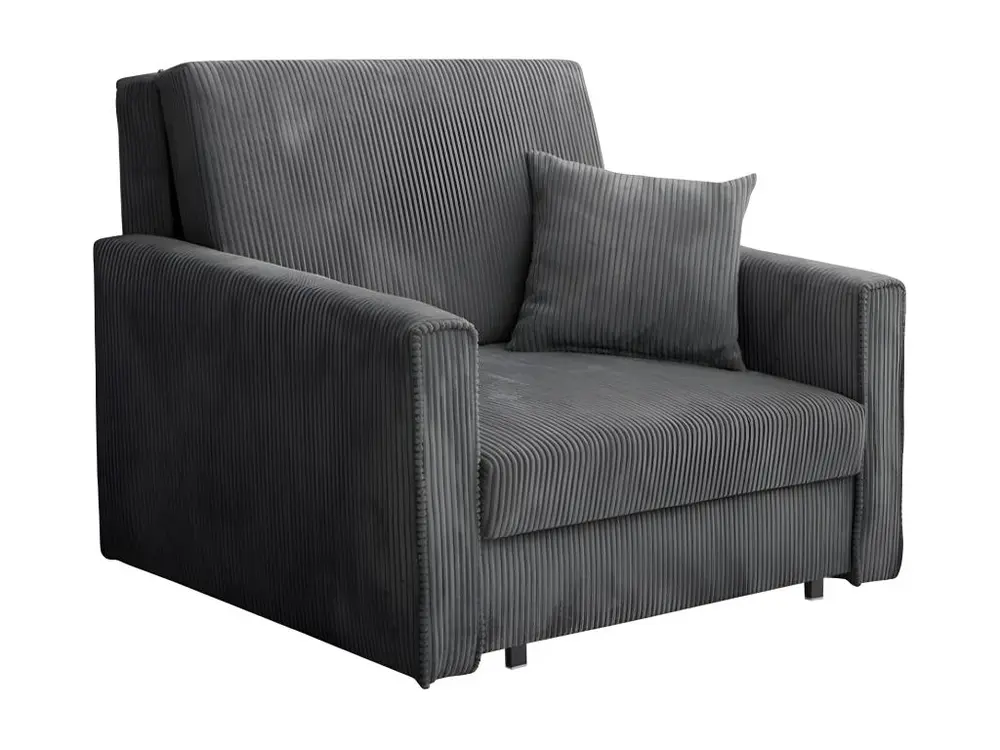 Fauteuil Columbus 190, Gris, 85x103x98cm, Tapisserie, Pieds: Métal