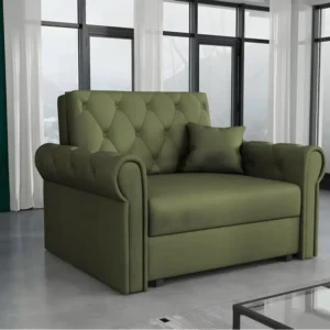 Fauteuil Columbus 200, Vert, 85x116x98cm, Tapisserie, Pieds: Métal