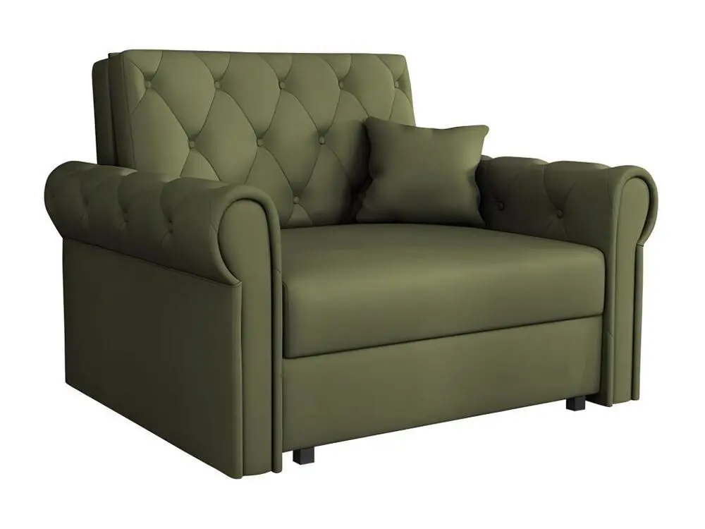 Fauteuil Columbus 200, Vert, 85x116x98cm, Tapisserie, Pieds: Métal