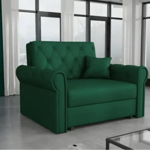 Fauteuil Columbus 200, Vert, 85x116x98cm, Tapisserie, Pieds: Métal