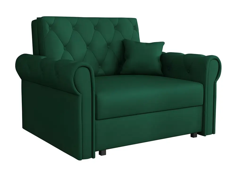 Fauteuil Columbus 200, Vert, 85x116x98cm, Tapisserie, Pieds: Métal