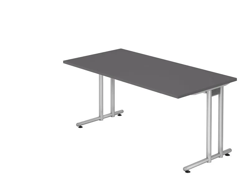 Hammerbacher bureau base C 160x80cm graphite/argent VNS16/G/S magasiner à bas prix