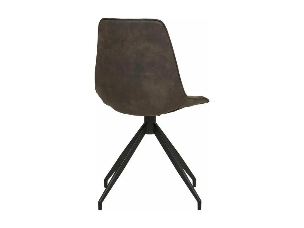 JACOB - Lot de 6 Chaises Tissu Microfibre Gris obscur Pied Pivotant Métal Noir
