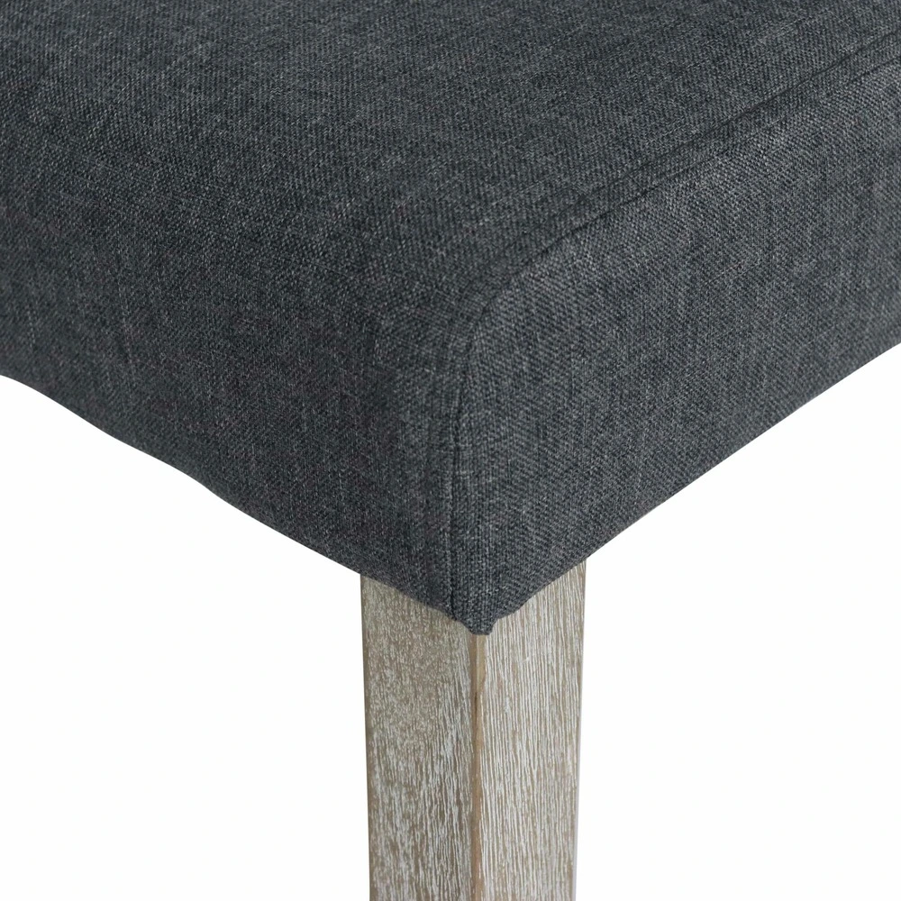 Lot de 4 chaises - rita - chaises en tissu. Pieds en bois cérusé. Gris foncés