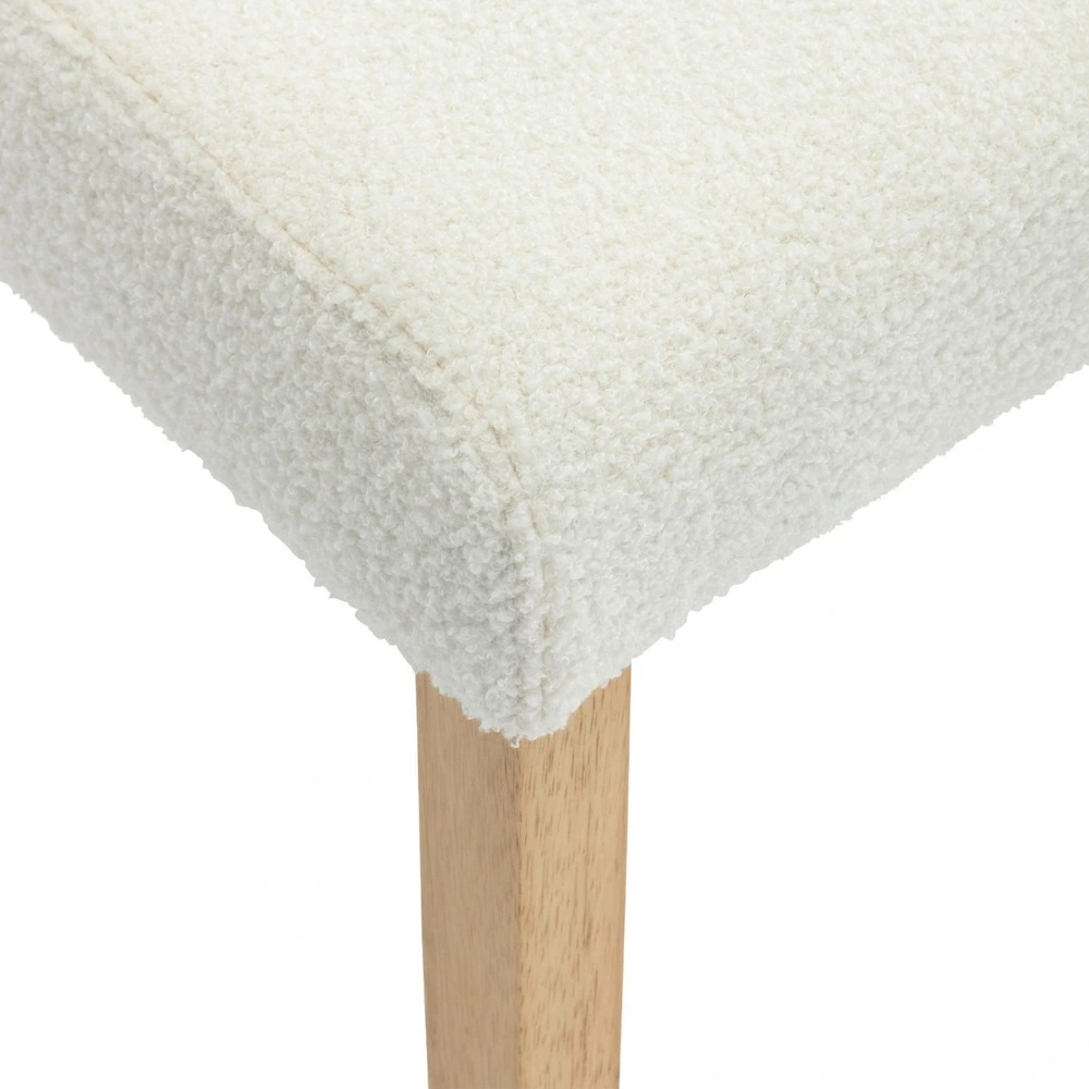 Lot de 4 chaises rita revêtement bouclette pieds en bois d'hévé
