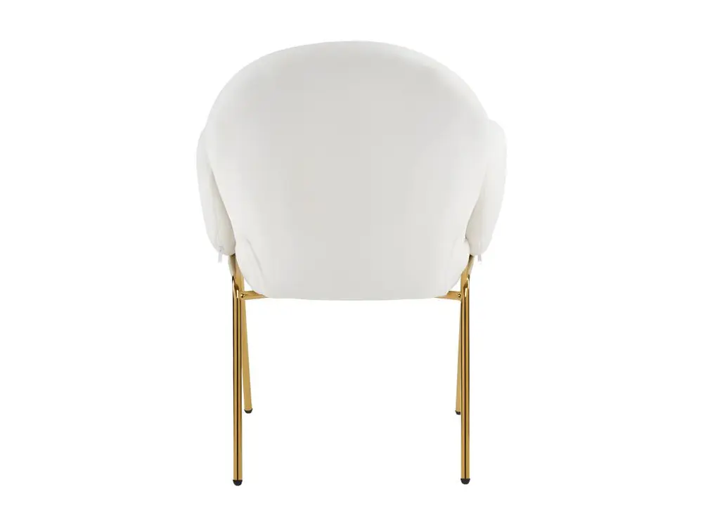 Lot de 6 Chaises en tissu de teddy avec pieds dorés - Blanc