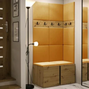 Meuble d'entrée Hartford 264, 186x84x46cm, Chêne Traditionnel, Tapisserie|Stratifié