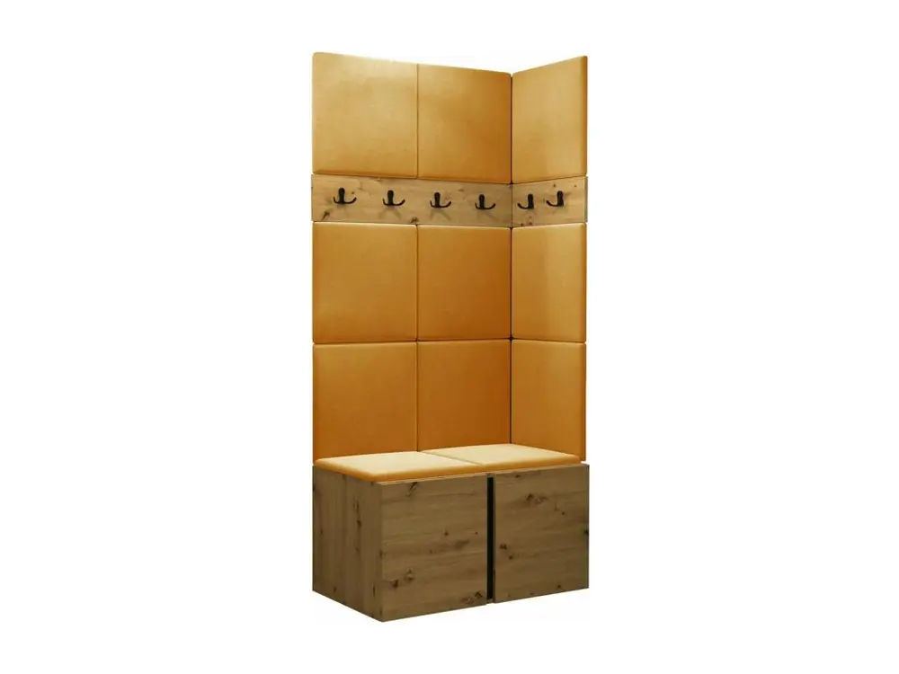 Meuble d'entrée Hartford 264, 186x84x46cm, Chêne Traditionnel, Tapisserie|Stratifié