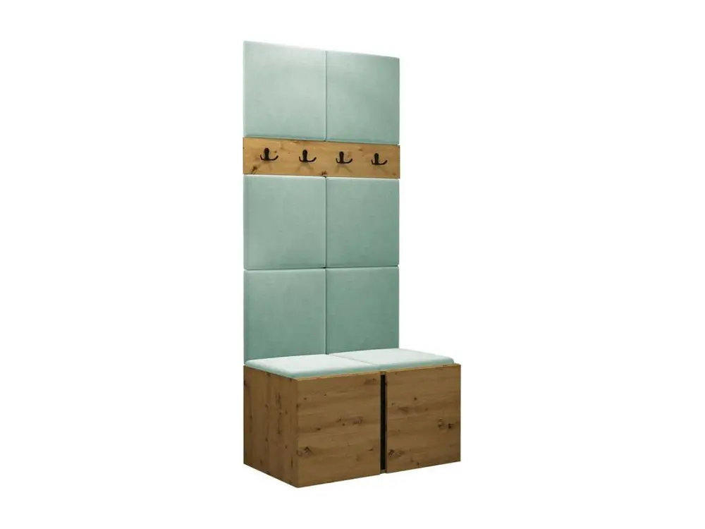 Meuble d'entrée Hartford 267, 186x84x46cm, Chêne Fait main, Tapisserie|Stratifié