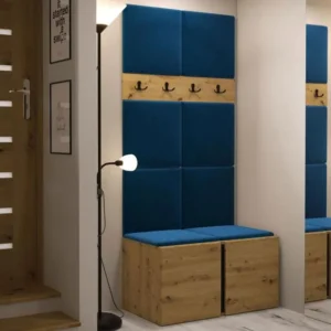 Meuble d'entrée Hartford 267, 186x84x46cm, Chêne Fait main, Tapisserie|Stratifié
