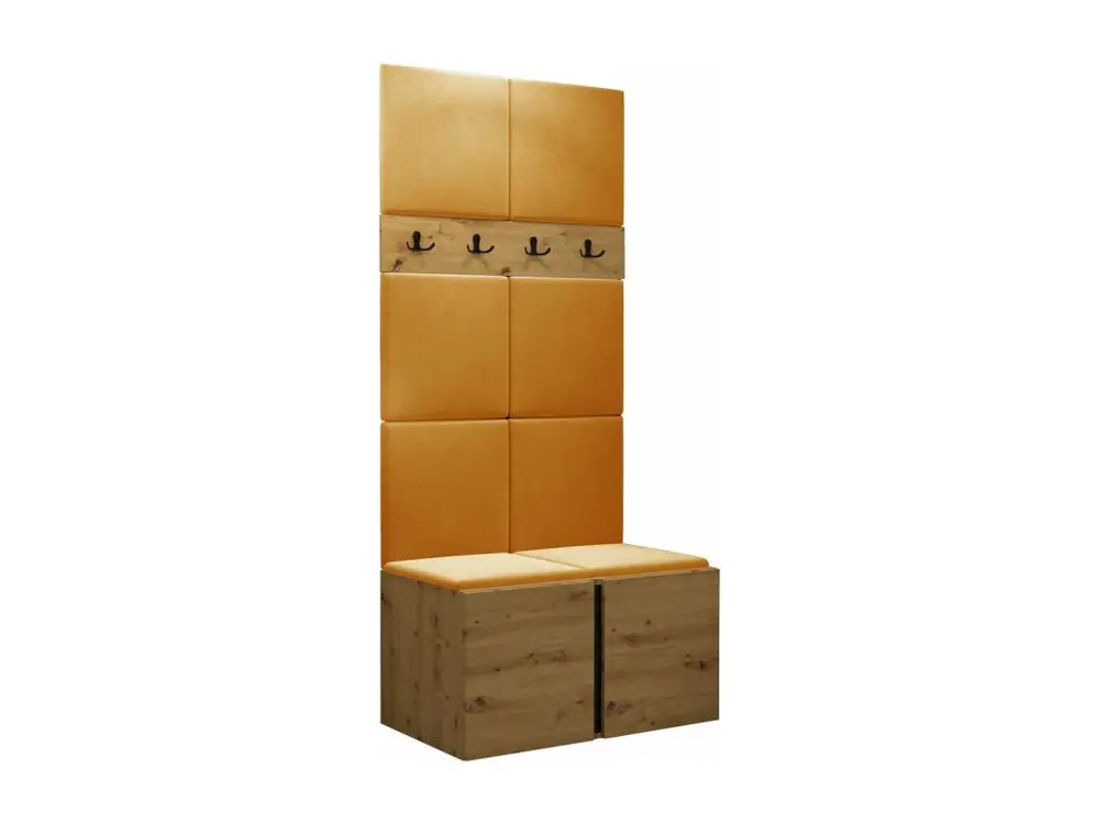 Meuble d'entrée Hartford 267, 186x84x46cm, Chêne Traditionnel, Tapisserie|Stratifié
