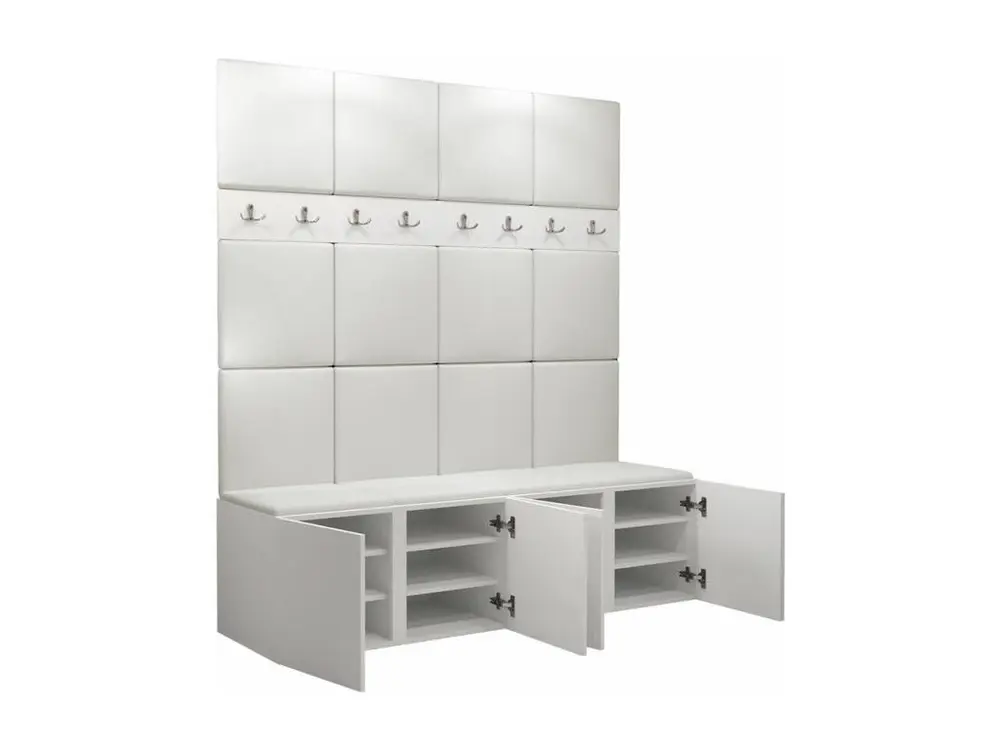 Meuble d'entrée Hartford 268, 186x168x46cm, Marron|Chêne Fait main, Tapisserie|Stratifié