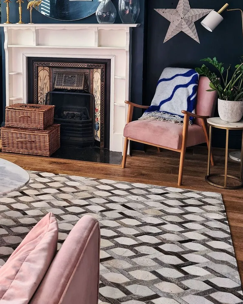 Tapis gris avec motif géométrique 160 x 230 cm AYDIN