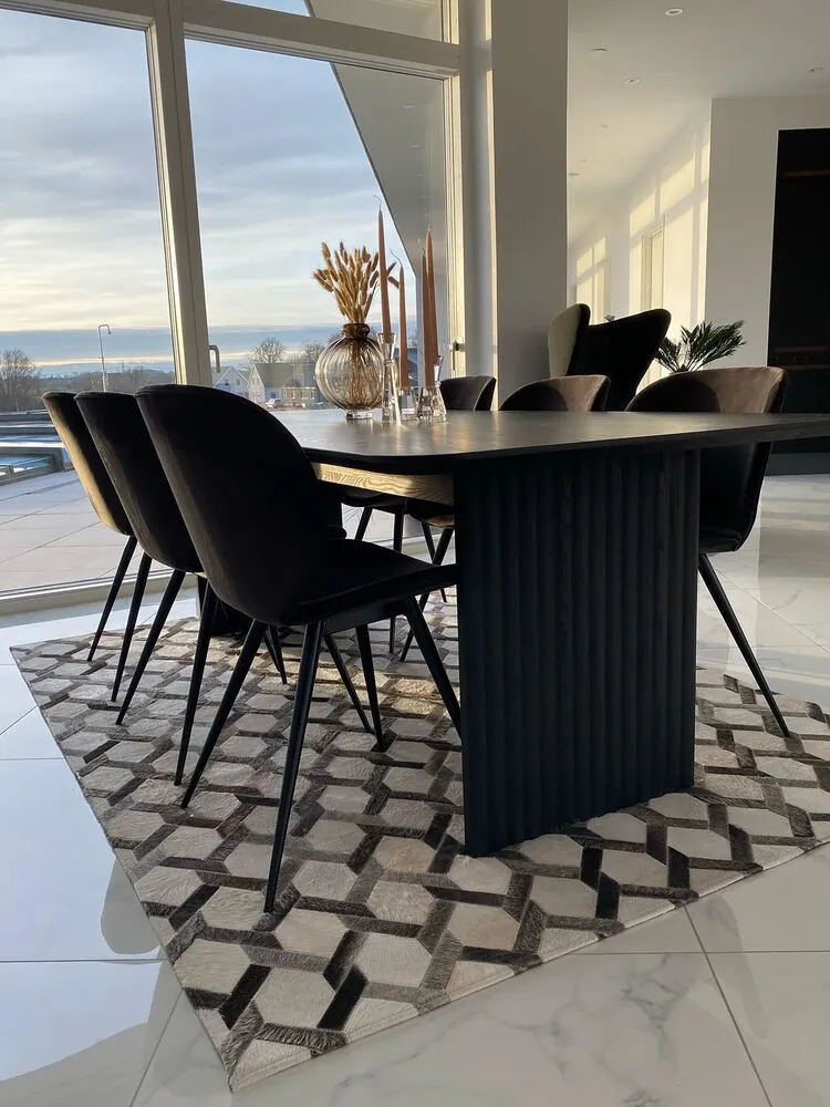Tapis gris avec motif géométrique 160 x 230 cm AYDIN