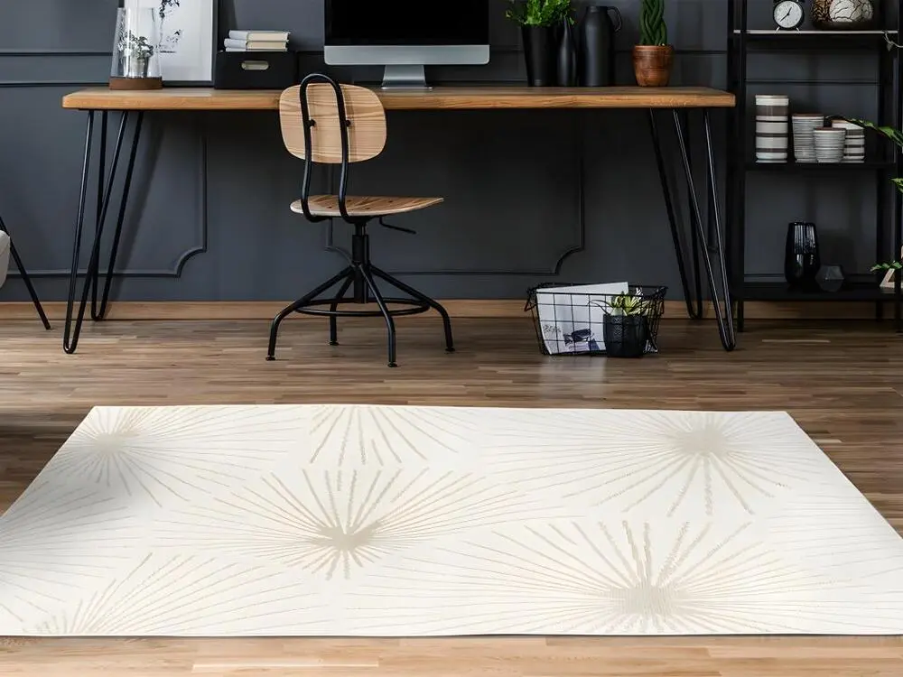 Tapis à motifs finition lurex doré - 160x230cm - Chamois - LIVNO