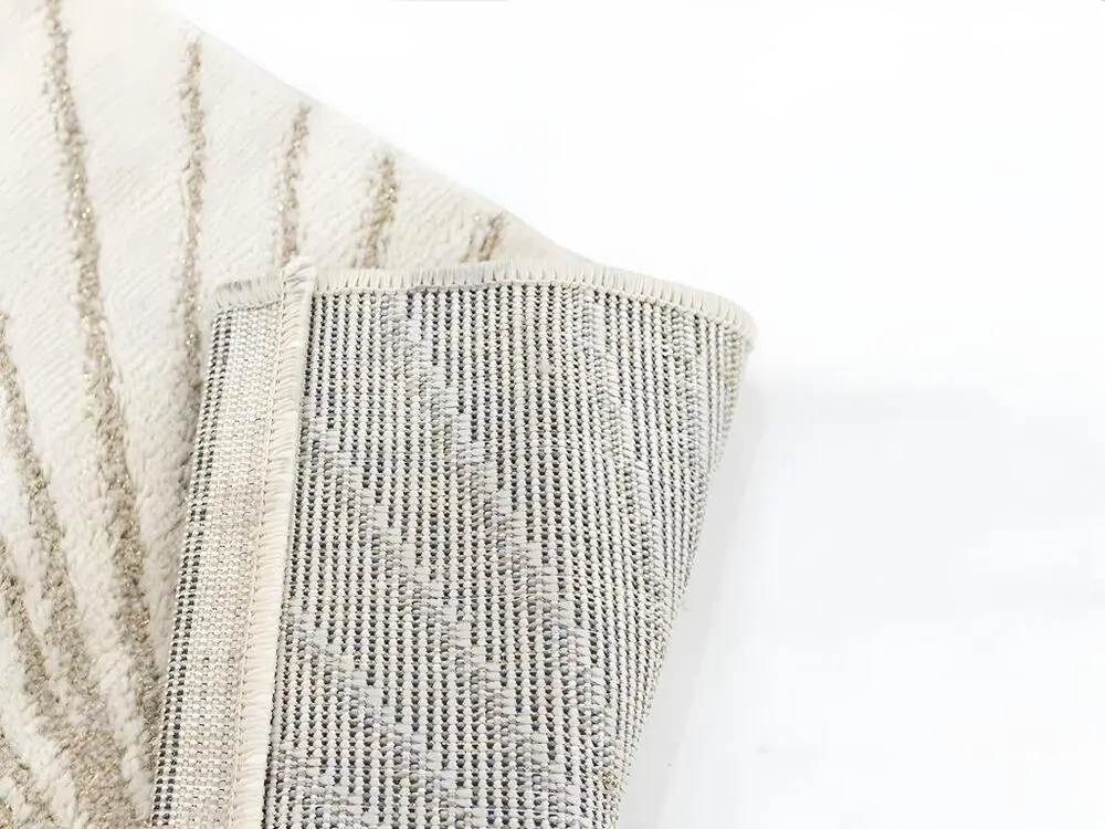 Tapis à motifs finition lurex doré - 160x230cm - Chamois - LIVNO