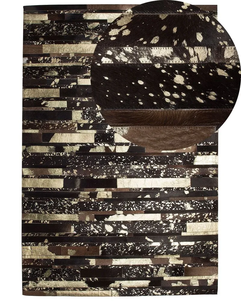 Tapis en peau de vache marron doré 160x230 cm ARTVIN