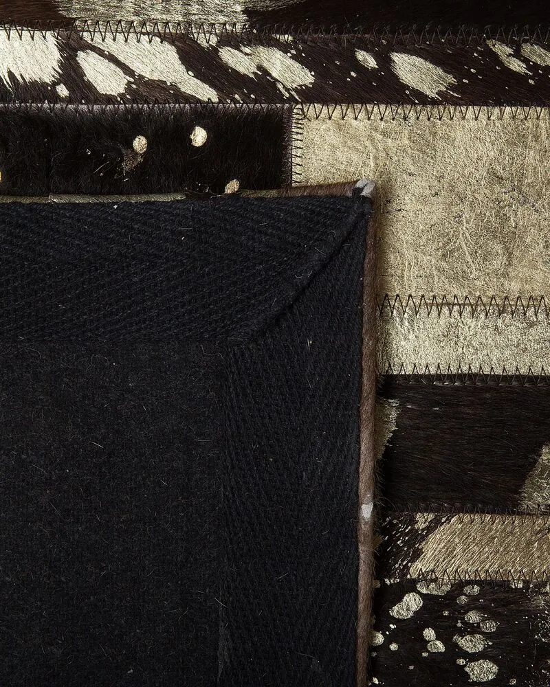 Tapis en peau de vache marron doré 160x230 cm ARTVIN