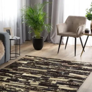 Tapis en peau de vache marron doré 160x230 cm ARTVIN