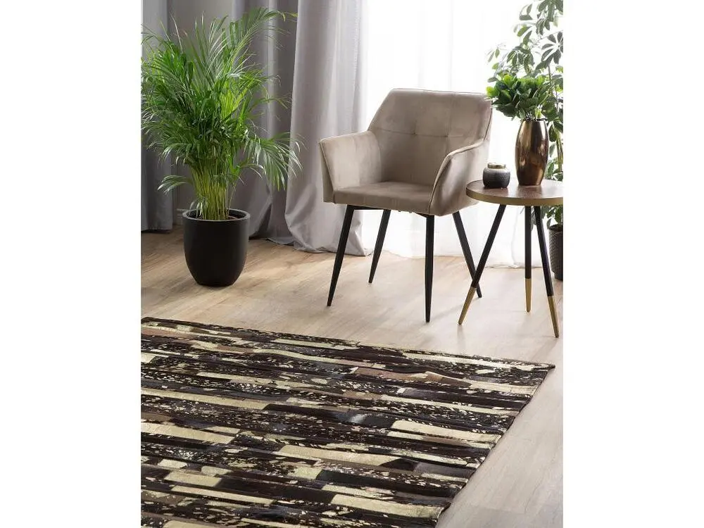 Tapis en peau de vache marron doré 160x230 cm ARTVIN