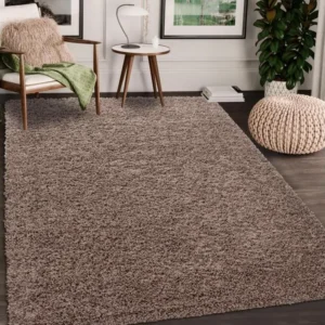 Tapis shaggy 160x160 cm Rond SHAGGY LI Autre Salon adapté au chauffage par le sol