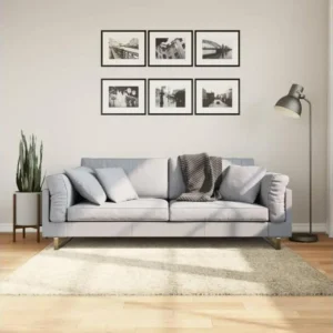 Tapis shaggy à poils longs tendance doré 160x160 cm