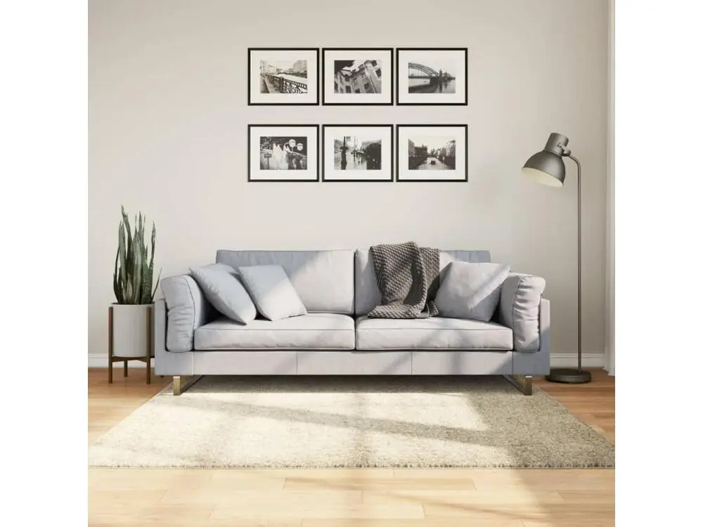 Tapis shaggy à poils longs tendance doré 160x160 cm